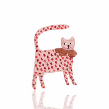 POLKA DOTS CAT IRON ON PATCH HEJ
